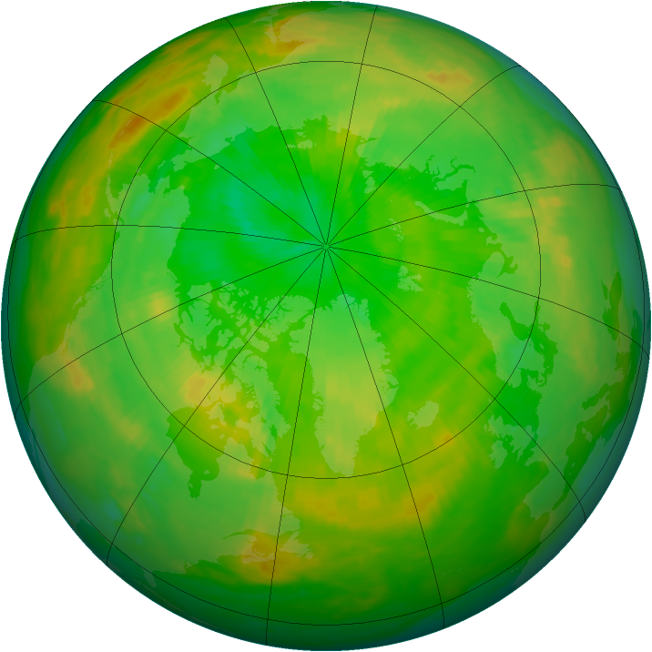 Arctic ozone map for 05 July 1987
